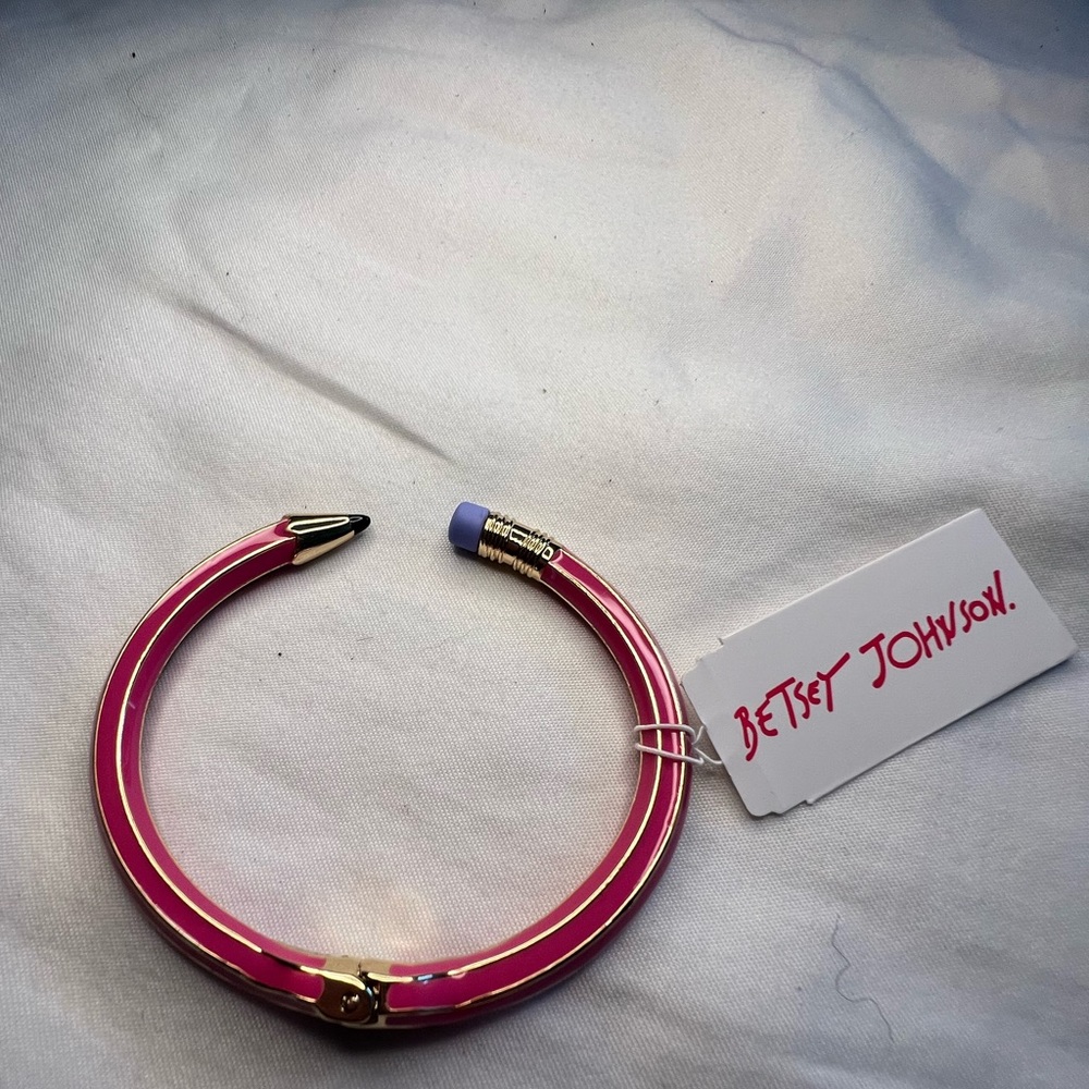 Betsey Johnson pink pencil bangle bracelet